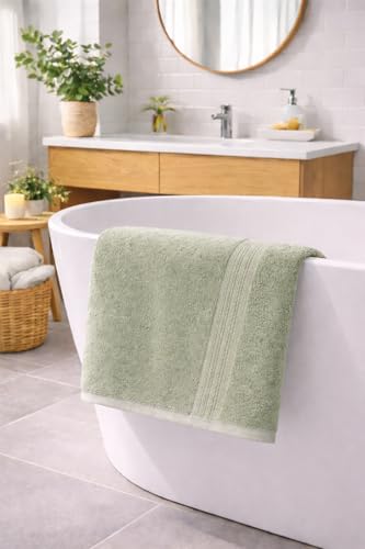 Image of Fitness Mantra Cotton Bath Towel 650 GSM | Heavyweight, Soft & Absorbent | Quick Dry | Large 30 x 60 Inch Towel for Daily Bath Use | 1 Peace| Pista|