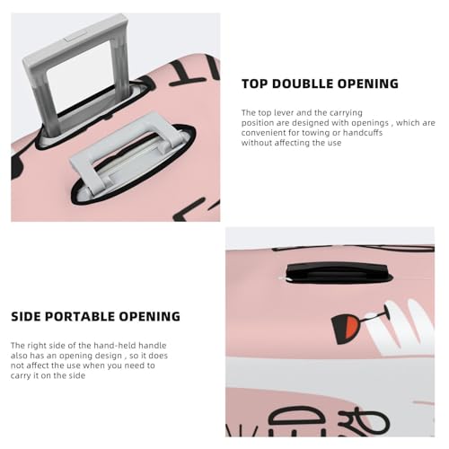 Goose Holding Wineglass With Red Wine For Travel Luggage Cover Suitcase Protector Fits 18-32 Inch Travel Luggage Protector Elastic Luggage Anti-Scratch Suitcase Cover3