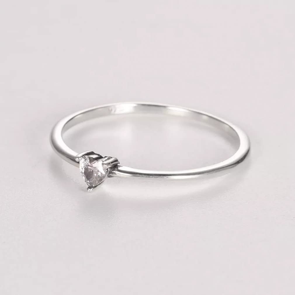 Herz Stein Ring 925 Sterling Silber Stein Ring für Frauen Laies Hochzeit Verlobung Schmuck Geschenk