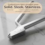 No Peeling Required, 100% Stainless Steel Garlic Press – Odor-free Cleaning, Rust Proof, Detachable Handle, Fine Mincer, 5 years Guarantee, Dishwasher safe garlic crusher tool, Moledor de ajo - Image 2