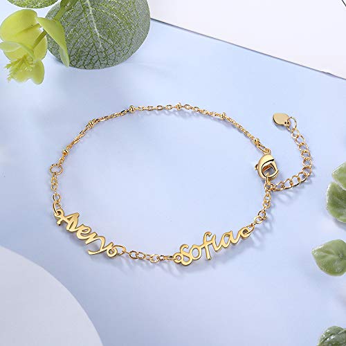kaululu Personalized 1 to 3 Name Anklet Bracelet Custom Letter Infinity Name Gold Sliver Color Link for Girlfriend Wife3