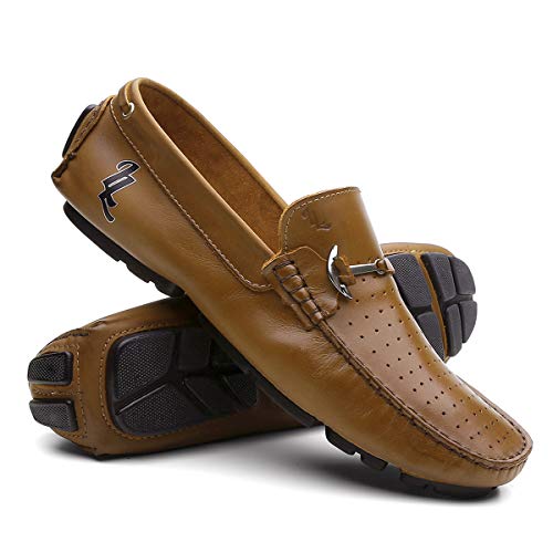 Mocassim Masculino Em Couro Legitimo - Ancora Cor:Laranja;Tamanho:44