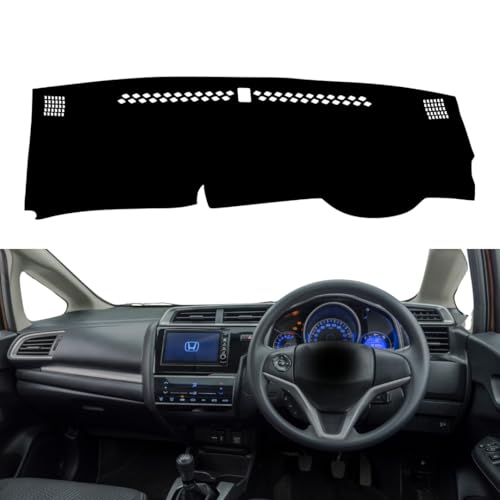 Image of Car Dashboard Cover Compatible with Honda Jazz 2014-2023 Dustproof, UV Resistant | All-Weather Protection | Custom Fit Car Accessories (Balck)