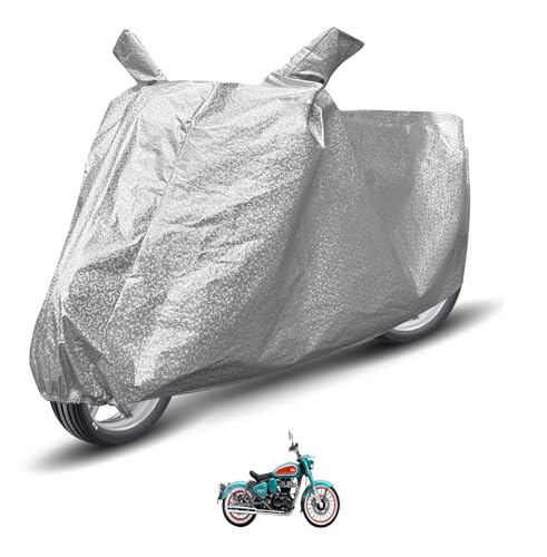 Image of Auto Hub Waterproof Bike Cover Compatible with RE Goan Classic 350 Dustproof, UV Protection Two Wheeler Bike Goan Classic 350 Cover - Metallic Silver