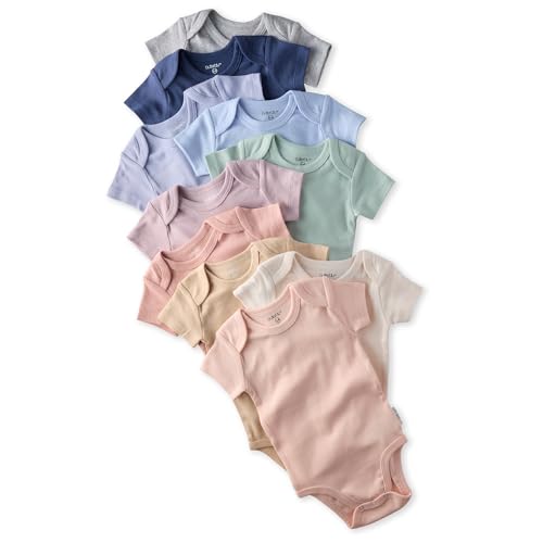 Image of Butterblu Baby Avery 10-pack Short Sleeve Bodysuits​ 100% Organic Cotton for Baby Boys​ & Girls