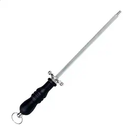 Chaira Assador,Afiador de Facas 29 cm, Cabo em Polipropileno, Lâmina em Aço Inoxidável, para Churrasco e Cozinha (Preto)