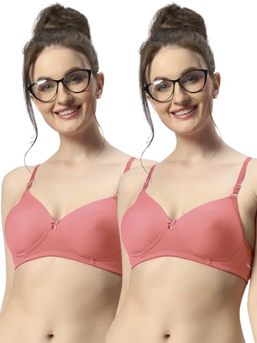 Image of Sonari 007 Wire Free Padded Bra | Medium Padding for Support, Medium Coverage, Soft Cotton Polyester Material, Adjustable Straps with Hook & Eye Closure, Wash Only