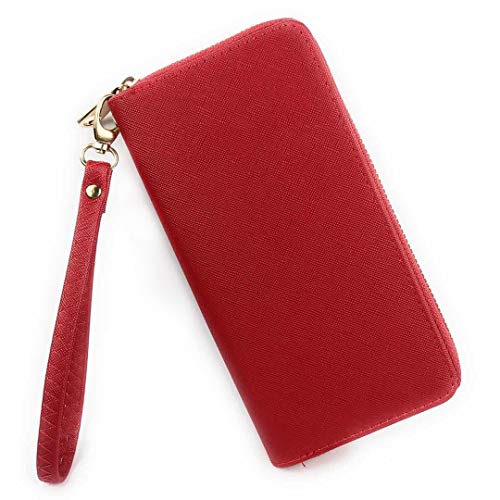 Preisvergleich Produktbild Damen-Geldbörse mit Reißverschluss aus Kunstleder, groß, elegant, geräumig, großes Fassungsvermögen, mit Münzfach