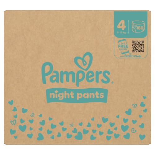 Pampers Night Nappy Pants Size 4 180 Nappies 9kg-15kg