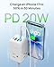 TROND Electrical Outlet Extender 360° Rotating Plug with 20W USB C, 18in Short Extension Cord, Wall Plug Adapter With 3 AC Outlets, Access Hard-to-Reach Outlets Use Behind Couches, Desk, White