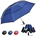 Prodigen Inverted Folding Umbrella Travel Umbrella Windproof Compact Umbrella Inside Out Umbrella Reversible Reverse Umbrella Automatic Open and Close Umbrella for Woman & Man UV Sun & Rain (Blue)