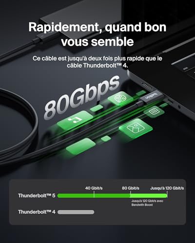 Belkin INZ005HQ1MBK Câble Thunderbolt 1 120 Gbit/ - vue 5