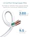 BESTEK 8 AC Outlet, 5 Feet Extension Cord Power Strip with 3 USB-A 2.4A 1USB-C 3A, MAX Output 1625W 13A, 600Joule, Ultra-Compact Wide Spaced Outlet for Large Plug