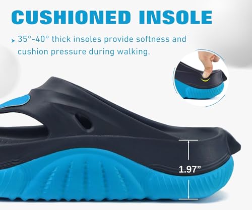 Image of COFACE Men Orthopedic Footbed Flip Flops Fabric Toe Post Beach Sandals Size 7-15
