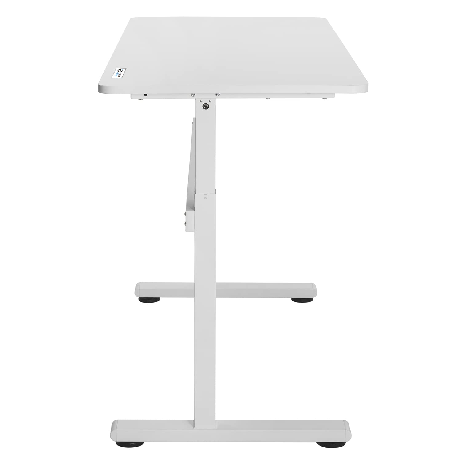 ER-401 Sitz-Steh-Schreibtisch Manuell Höhenverstellbarer Bürotisch Ergonomischer Tisch max. 117cm Belastbar bis 40kg (Weiße Farbe)