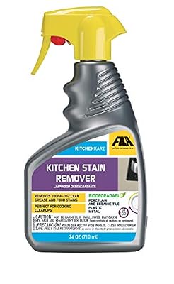 FILA Surface Care Solutions, KITCHENKARE, Heavy Duty Degreaser Cleaner for Kitchen, Grill, Oven, Fireplace; BBQ Cleaner Spray, Desengrasante de Cocina, Degreasing Detergent Bike Chain, 24OZ