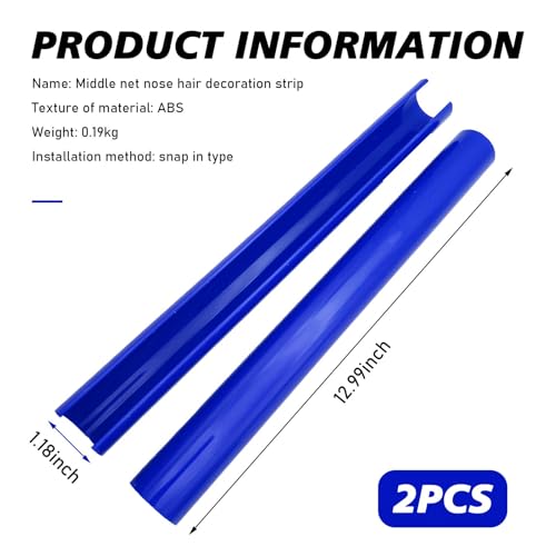 Image of ijuicy 2 PCS Front Grill Inserts Trims, Waterproof Front V Bar Brace Trim Covers, Snap-on Installation Grille Decorative Strips, Compatible with 3 /4 /5 /6 /7 Series X 1 /2 /3 /4 /5 (Blue)