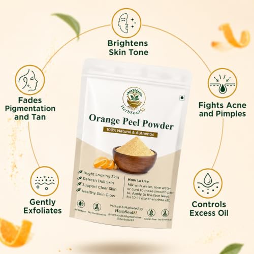 Image of Pure Orange Peel Powder (200Gram) Face Pack Santra Chilka Powder