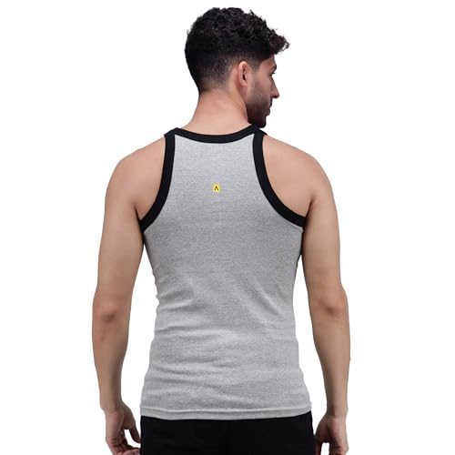 Image of Amul Comfy Men's Pure Cotton Multi Color Gym Vest Pack of 3(Assorted Colour May Vary)