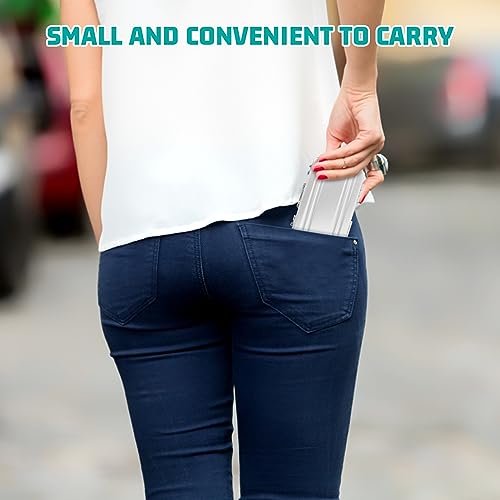 1 x Mini Money Case, Mini Briefcase, Aluminium with Snap Closure, Creative Aluminium Briefcase, Business Card Box, Credit Card Holder, Metal, Gift Box, silver4