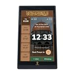 Nur Clock - 10" Islamic Athan Clock with Quran & Azkar, Hijri Date, Scheduling, Multiple Calculation Methods, Touchscreen, WiFi & Offline Mode – Arabic, English & Urdu (Black)
