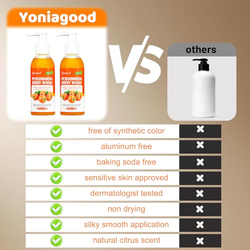 Image of 2 PCS Persimmon Body Wash for Strong Odor Control, Natural Eliminator | Persimmon Soap Bar Old People Smell Remover, Smelly Feet Deodorant Body Odor, Body Wash Gel for Women & Men