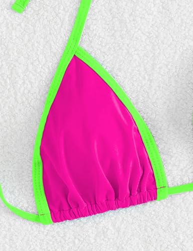 Image of Tainehs Women's Sexy Halter Thong Bikini Tie Two Sides Bottom Triangle Bikini Swimsuits