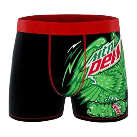 Crazy Boxers Mountain Dew Logo and Eagle Boxer Briefs XXLarge (44-46) Black Cover