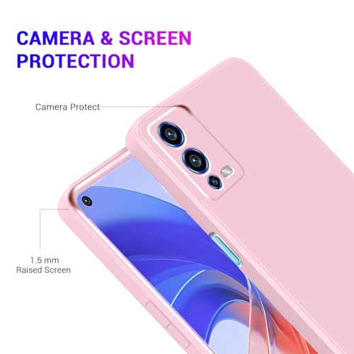 Image of LIRAMARK Silicone Soft Back Cover Case with Micro-Fibre Cloth On Inner Side for Oppo A55 4G (Pink)