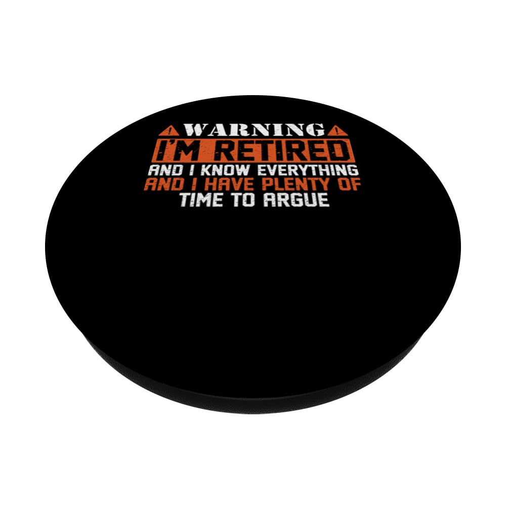 I Have Plenty Of Time To Argue Retirement Funny Retired PopSockets Swappable PopGrip, Black - Image 2