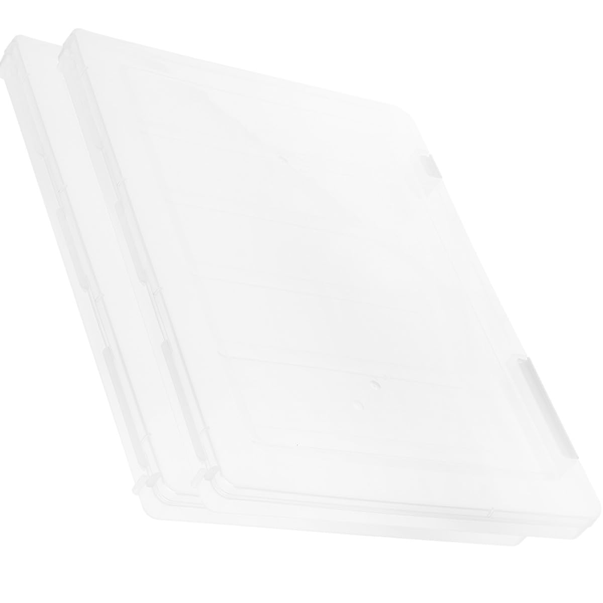BESTYASH Scatola Porta Documenti Trasparente 2 Pezzi in Pp Resistente Design Antiscivolo Organizer Ufficio per Archiviazione Documenti e Contratti