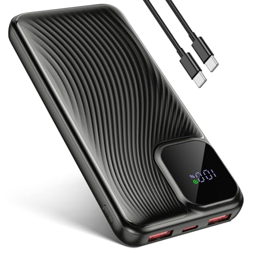 Portable Charger Power Bank 10000mAh 22.5W Fast Charging Powerbank Battery Pack, USB C in & Out LED Display Compatible with iPhone 17/16/15 Samsung S24 Google iPad Tablet