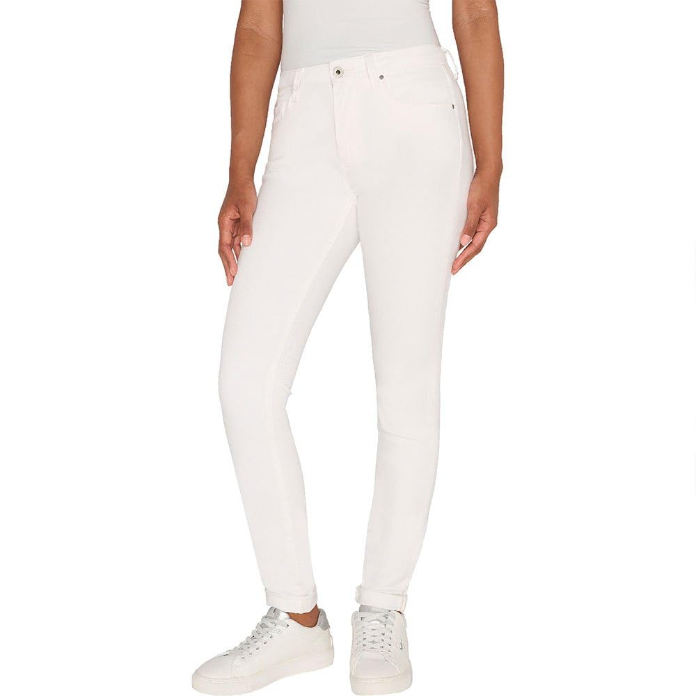 Pepe Jeans Women's Skinny Jeans Hw, White (Denim-D76), 28W / 32L