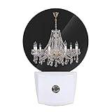 EKOBLA Beautiful Chandelier Night Light, Plug in Night Light Bright Crystal Chandelier Night Lights Plug into Wall Led Lights Home Wall Decor Round Lamp for Men Women
