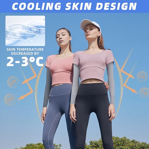 Image of BHYTAKI UV Sun Protection Arm Sleeves, UPF 50 Sports Cooling Arm Compression Sleeves for Men Women Teenager