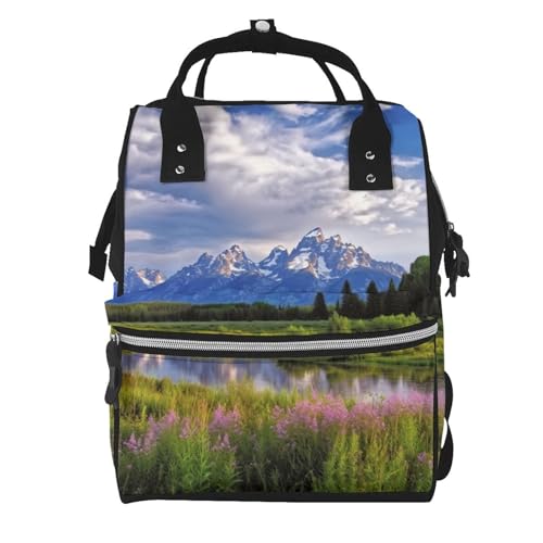 Sac à langer multifonction noir Grand Teton avec compartiment PC portable