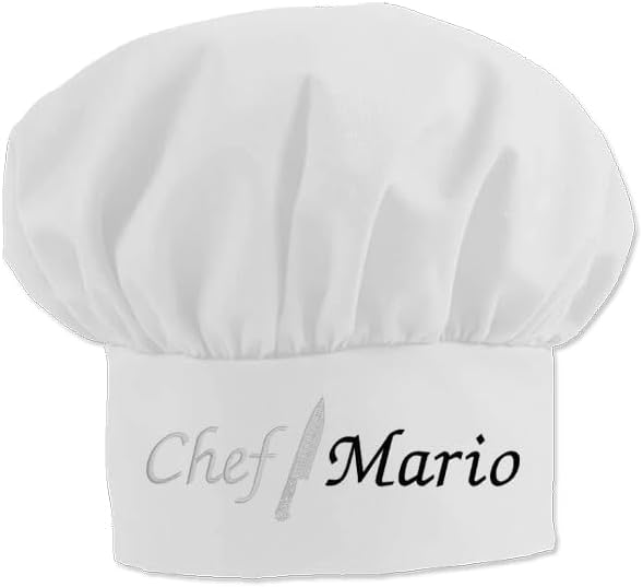 Made in USA Personalized Chef Hat with Custom Embroidery for Adults and Kids Cooking BBQ Gift Add a Name to Chef Knife Design - Image 9
