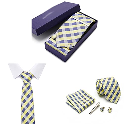 Set de corbata con gemelos y pañuelo en caja de regalo para hombre