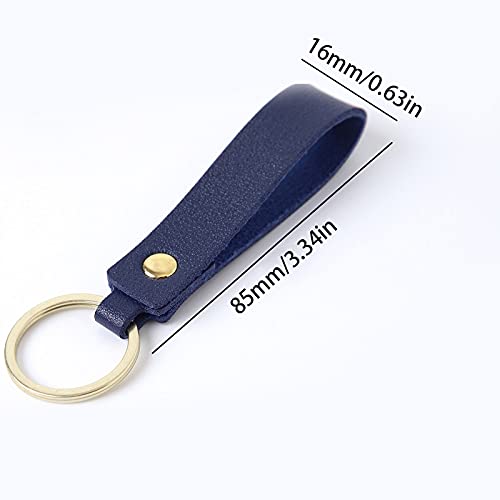 Sleutelhanger echt leer - Echt Italiaans leer -Blauw