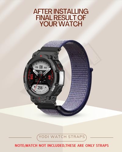 Image of YODI Strap Band Compatible with Amazfit T-Rex 2 Smartwatch Only Soft Silicone | Nylon | Chain | Leather Watch Straps with Installation Adjuster Tool For Amazfit TRex 2