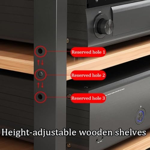 Étagère d'angle réglable à plusieurs niveaux pour matériel audio et CD, gain de place, design élégant pour une mobilité et un nizage faciles