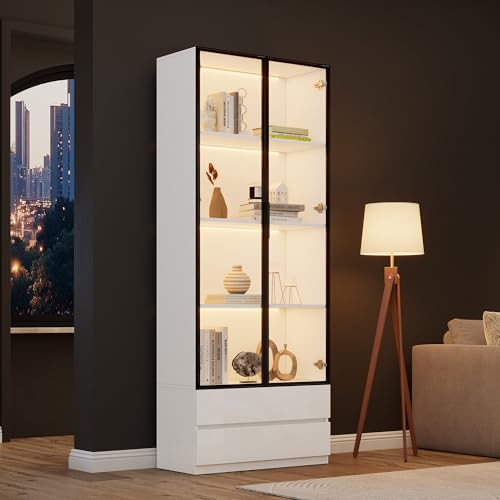Vitrina de 80 x 34 x 200 cm, armario alto con...