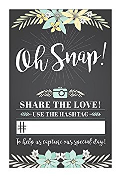 WEDDING HASHTAG SIGN. Beautiful social media share sign for all wedding receptions, add your own hashtag