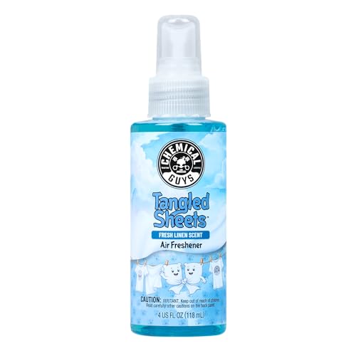 Chemical Guys Tangled Sheets Fresh Linen Scent Air Freshener Spray and Odor Eliminator Clean Fabric Inspired Spray for Home Office Bathroom Dorm and Car Interior - 4 Fl Oz