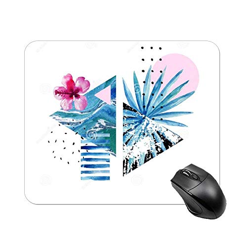 Preisvergleich Produktbild Abstrakte sommerblume blätter dreiecke aquarell tropische blumen palmblatt maus pad schreibtisch computerzubehör brett dekor bürobedarf