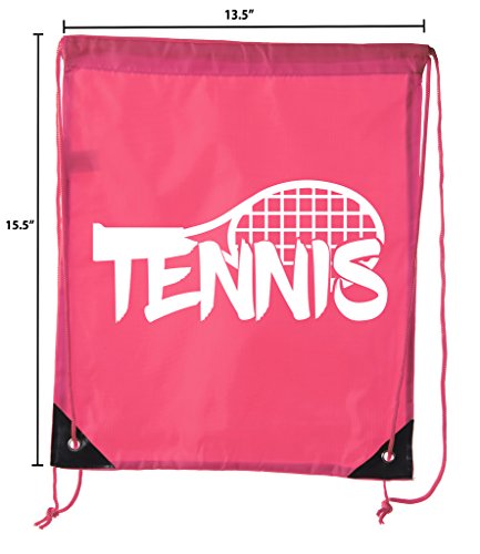 Mato & Hash Tennis Backpacks| Tennis Drawstring bags for Camp, Parties, and Fundraisers! - 3PK Pink CA2500Tennis S42