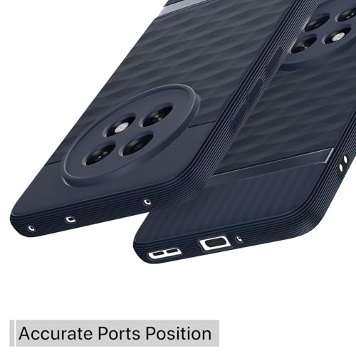 Image of Pikkme Back Cover for Oppo F31 Pro Plus 5G Camera Protection 3D Hexa Cube Design Silicone Protective Bumper Case (Blue)