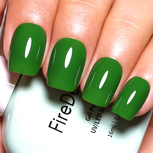 Firedeep Dunkel Olivgrüner Gel-Nagellack, 16ML Große Flasche Grüner Farbiger UV/LED Soak Off Gel-Lack für Herbst und Winter 1St.