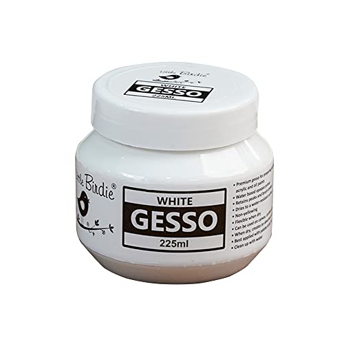 Image of Little Birdie Acrylic Gesso White 225 ML | Premium Water-Based Gesso for Acrylic, Oil Painting & Mixed Media | Water-Resistant Primer for Canvas, Wood, Paper & More