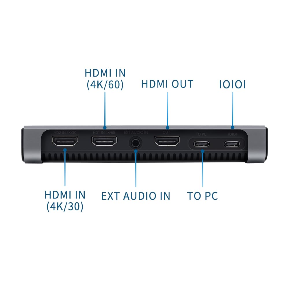 Unisheen 4K 144FPS hdmi Capture Card-HDMI to USB 3.0?Type C Video Capture Device for Streaming,PIP Switchable,Device for Streaming, Live Broadcasting, Video Conference, Teaching, Gaming